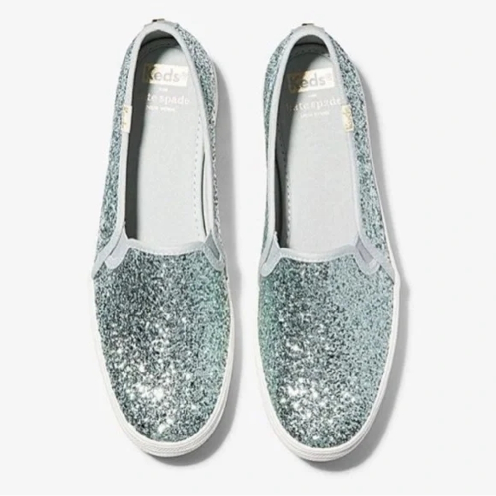 Keds x Kate Spade Silver Glitter Sneakers